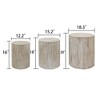 CAVINAS Coffee Tables for Living Room Rustic Rounded Wooden Coffee Table Set of 3 Modern End Tables Plant Stands for Apartment - 4 of 4