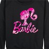 Women's - Barbie - Tie Dye Logo Lightweight French Terry Wide Neck Long Sleeve Shirt - 2 of 4