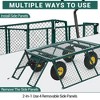 Garden Wagon Cart, Duty Steel Yard Cart with Removable Sides, All Terrain Tires, Utility Wagon for Lawn Farm - 3 of 4
