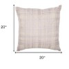 20" White and Black Check Cotton Blend Throw Pillow With Embroidery - 3 of 4