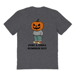 Rerun Island Men Just A Chin Pumpkin Guy Short Sleeve Graphic Cotton T-Shirt - 1 of 4