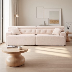 4-Seater Chenille Sponge Sofa with Deep Seat - 1 of 4