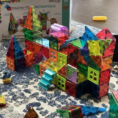 MAGNA-TILES® Metropolis 110-Piece Magnetic Construction Set with FREE Storage  Bin