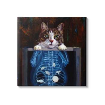 Stupell Industries Funny Cat X-Ray Mice Canvas Wall Art