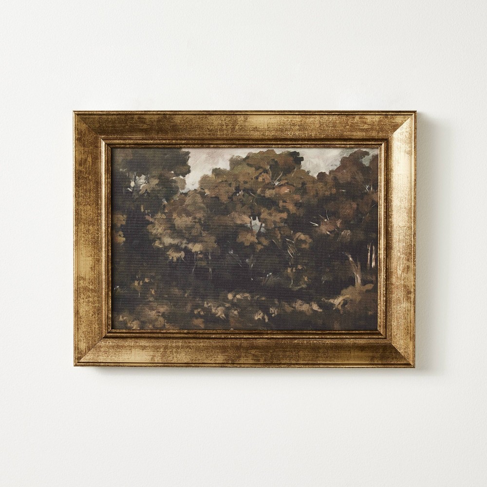 Photos - Wallpaper 16"x12" Moody Trees Framed Wall Canvas Board - Threshold™ designed with St