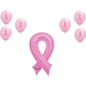 LoonBalloon 36 Inch Breast Cancer Awareness Pink Ribbon Balloon Set - Supportive Decor for Breast Cancer Awareness Events - 1 of 1