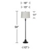 360 Lighting Dyna 58" High Black and Off-White Linen Shade 2-Light Floor Lamp - 4 of 4