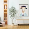 Sapphtopaz Artificial Tree Faux Plants Artificial Olive Trees Indoor with Natural Wood Trunk, Room Decor for Home, Foyer - 3 of 4