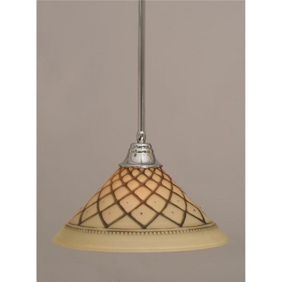 Toltec Lighting Any 1 - Light Pendant in  Chrome with 16" Chocolate Icing Shade