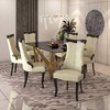 LeisureMod Dining Chair with Leather/Velvet Seat and Wicker Backrest in Black Stainless Steel Urbane Collection - 2 of 4
