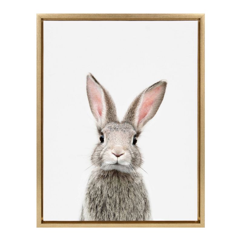 Sylvie Young Rabbit Framed Canvas by Amy Peterson - Kate & Laurel All Things Decor, 1 of 7