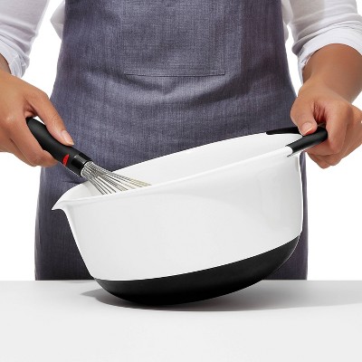 OXO 3-Piece White and Black Plastic Mixing Bowl Set