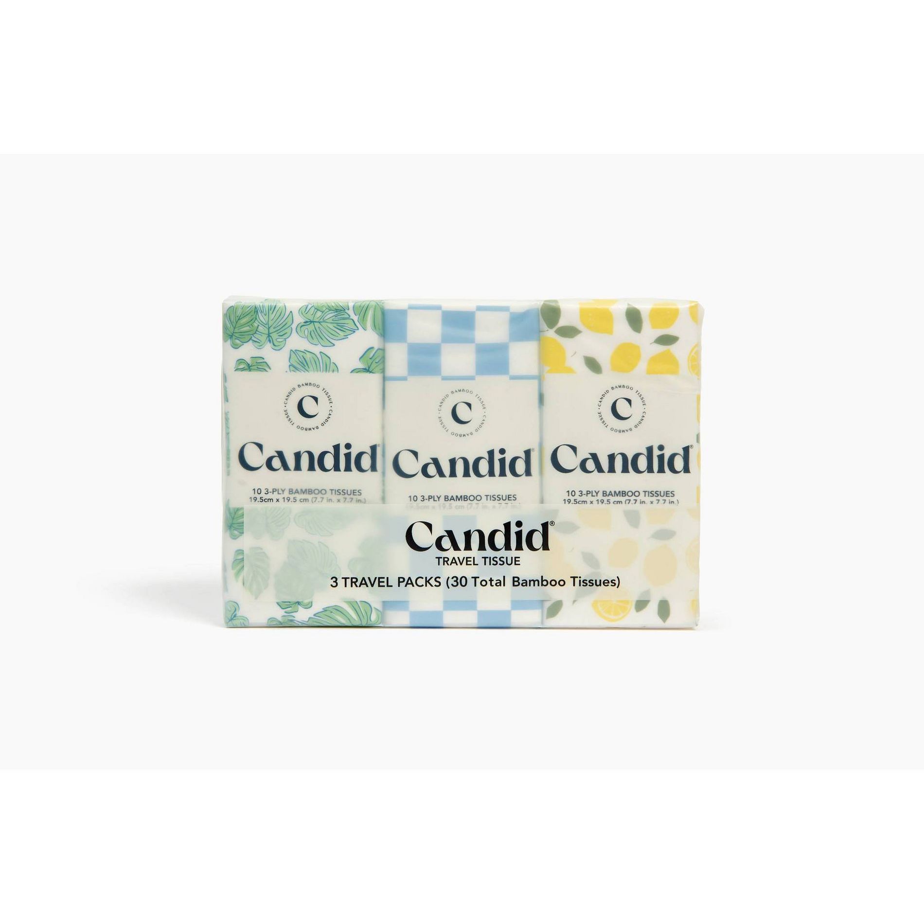 Candid Travel Pack Facial Tissue Travel Size - 3pk/10ct