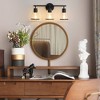 POWLIG 22-in 3-Light Modern Matte Black Dimmable Bathroom Vanity Light with Cone Clear Glass Shade - 3 of 4