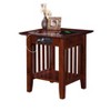 AFI Furnishings Mission End Table with Charging Station in Walnut - 4 of 4