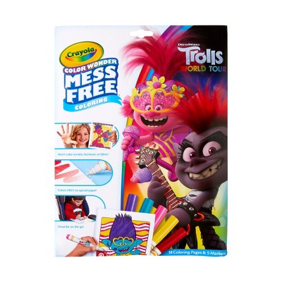 Crayola Color Wonder Trolls World Tour Coloring Pages Set