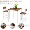 NicBex 3 Piece Bar Table Set for 2 Industrial Square Counter Height Dining Table Set with 2 Steel Legs Bar Stools - 4 of 4