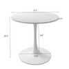Modern Octagonal Coffee Table with Printed White Marble Table Top, Metal Base, for Dining Room, Kitchen, Living Room, CENGHU Bistro Table - 4 of 4