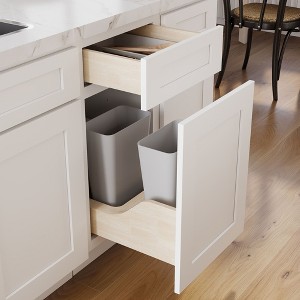 CASAINC 18 in. W x 24 in D x 34.5 in H Base Cabinet with Pull Out Waste Basket - Full Overlay, Soft Close Hinges, RTA Plywood Cabinets - 1 of 4