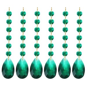 Unique Bargains Crystal Pendants Teardrop Beads for DIY Lamp Arts Crafts Decoration 6 Pcs - 1 of 4