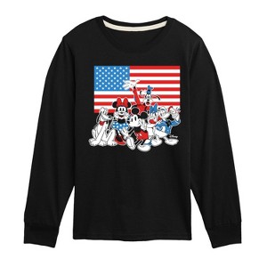 Boys' - Disney - Mickey And Friends Flag Long Sleeve Graphic T-Shirt - 1 of 4