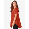 Roaman's Women's Plus Size Ultra Drape V Neck Swing Tunic - 4 of 4