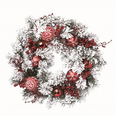 Transpac Artificial Multicolor Christmas Joyful Ornament Wreath