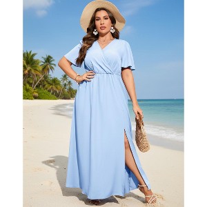 Maternity Maxi Dress Wrap Baby Shower Pregnancy Dresses for Photoshoot Maternity  Outfits Summer Clothes 2026,Blue,XX Large : Target