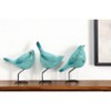 HomeRoots Set of Three Robin Egg Blue Fabric Bird Statue Tabletop Sculpture - 2 of 4