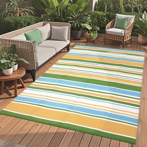 8x10 Modern Lines Outdoor Large Rug Waterproof Multicolor Outdoor Patio ...
