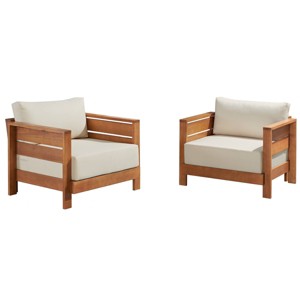 Alaterre Furniture 2pc Barton Outdoor Weather Resistant Arm Chairs with Cushions - 1 of 4
