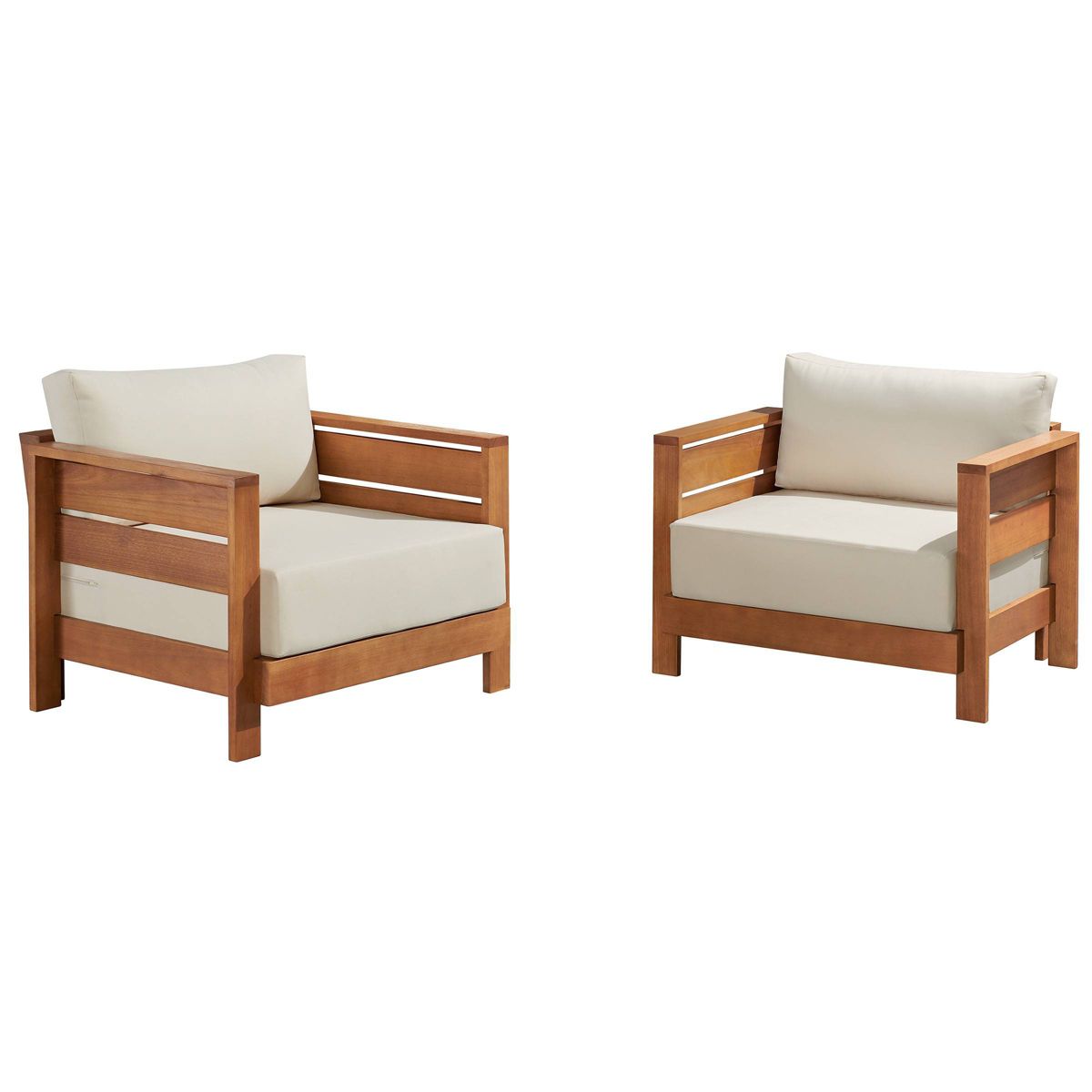Alaterre Furniture 2pc Barton Outdoor Weather Resistant Arm Chairs with Cushions