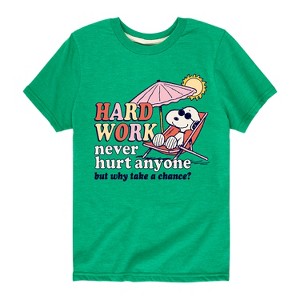 Boys' - Peanuts - Hard Work Short Sleeve Graphic T-Shirt - 1 of 4