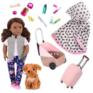 Our Generation Malia 18" Doll & Pet Travel Bundle - 1 of 4