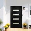 Lirago 36 x 80 Right hand Inswing Black Fiberglass Front doors with Brickmould 6-9/16" Vinyl Frame Frosted Glass - 3 of 4