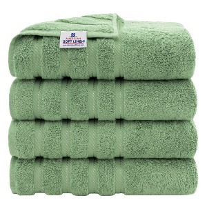 American Soft Linen 100% Cotton Luxury Turkish 4 Piece Bath Towel Set, 27x54 inches Soft Quick Dry Bath Towels for Bathroom - 1 of 4