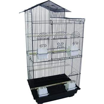 YML A6894 3/8 inches Bar Spacing Tall Villa Top Small Bird Cage Black 18 inches x 14 inches