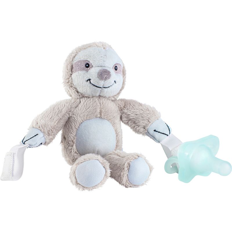 Dr. Brown&#39;s Lovey Pacifier &#38; Teether Holder with HappyPaci 100% Silicone Pacifier - Sloth, 1 of 13