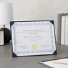 Juvale 3 Pack Navy Blue Certificate Holders with Stand - Single-Sided Document Holders for Diplomas, Awards, Certifications - 3 of 4