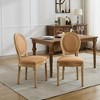 TIRAMISUBEST French Style Dining Chairs Set of 2 - Solid Wood Frame, Linen Fabric Back - 2 of 4