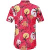 Halloween Men's Floral Print Button-Down Shirt Men's Hawaiian Floral Shirts Tropical Holiday Beach Shirt - 3 of 4