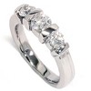 Pompeii3 1 Cttw 3-Stone Natural Diamond Engagement Ring Bar Set 10K White Gold Band - 3 of 4