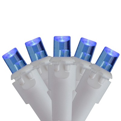 Brite Star Set of 70 Blue LED Wide Angle Icicle Christmas Lights - 6ft White Wire