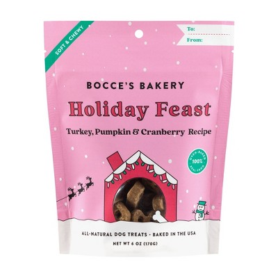 Bocce's Bakery Bocce Holiday Feast with Turkey, Cranberry and Pumpkin Flavor Dog Treats - 6oz