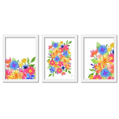 Diamond Art Kit 11x 14 Triptych Yellow Flowers 3pc