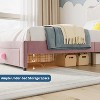 Upholstered Twin Bed Frame with Storage Drawer & Scallop Headboard, Princess Platform Bed Frames for Kids Girls, Wooden Slats Support - 4 of 4
