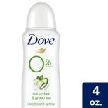 Dove Beauty 0% Aluminum Cucumber & Green Tea 48 Hour Deodorant Spray - 4oz
