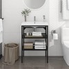 VidaXL Bathroom Washbasin Frame Black 23.2 in. x 15 in. x 32.7 in. Iron - 2 of 4