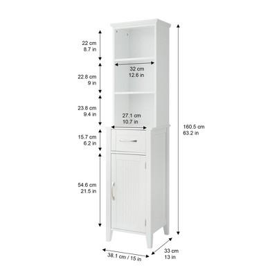 Newport Adjustable White Wooden Linen Storage Cabinet