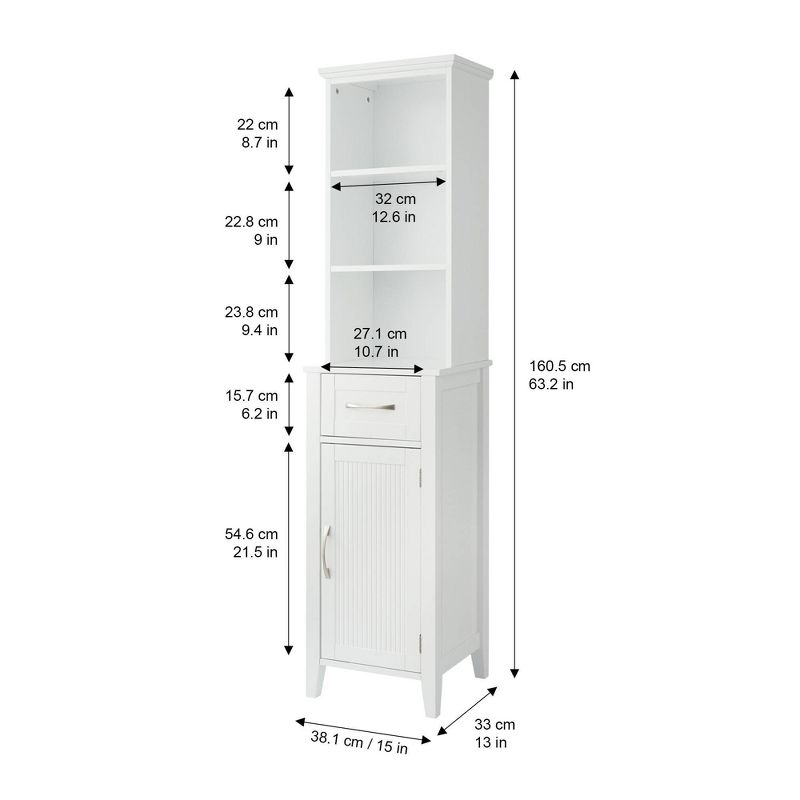 Newport Contemporary Wooden Linen Tower Cabinet White - Elegant Home Fashions, 5 of 11